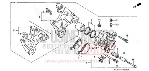 ETRIER DE FREIN ARRIERE VTR1000SP5 de 2005